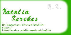 natalia kerekes business card